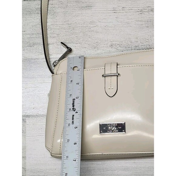 R.L.L Lauren Ralph Lauren Crossbody Bag Cream Small Leather Classic Purse - Picture 7 of 16